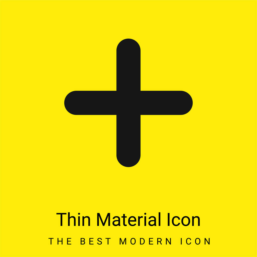 Přidání Silný symbol minimální jasně žlutý materiál ikona - Vektor, obrázek
