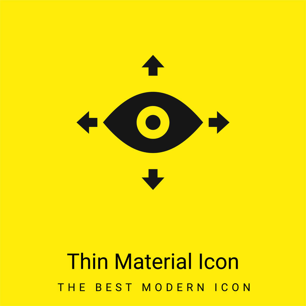 360 View icono de material amarillo brillante mínimo - Vector, Imagen