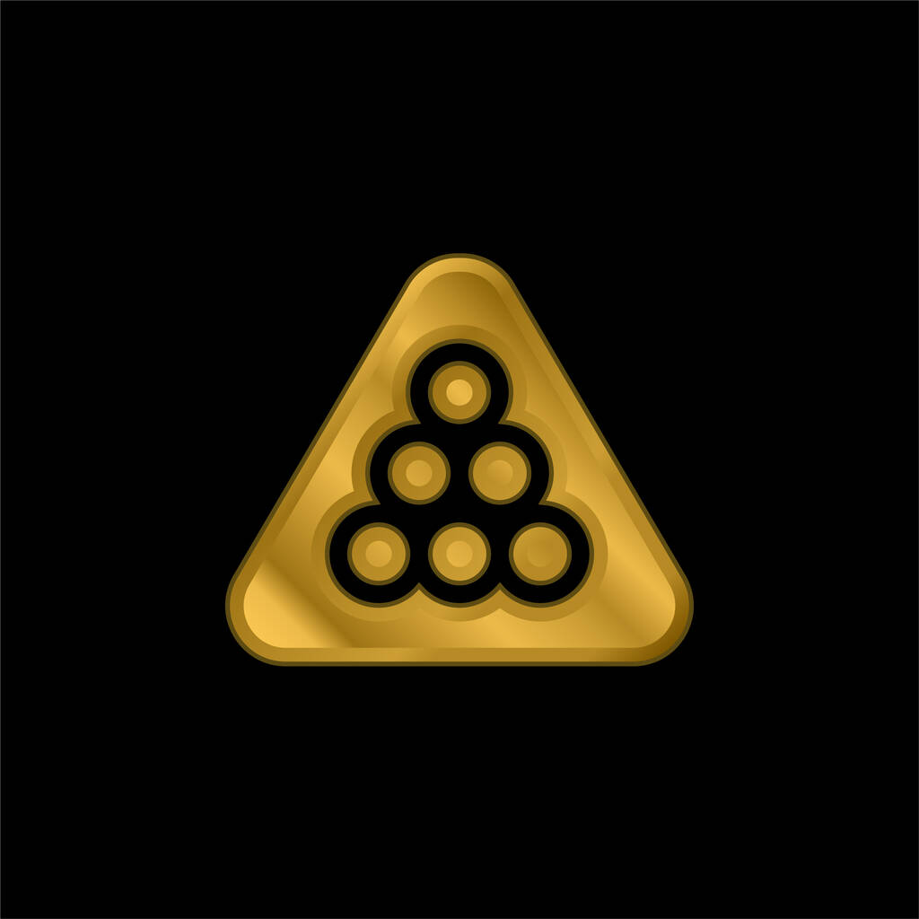 Billiard pozlacené kovové ikony nebo logo vektor - Vektor, obrázek