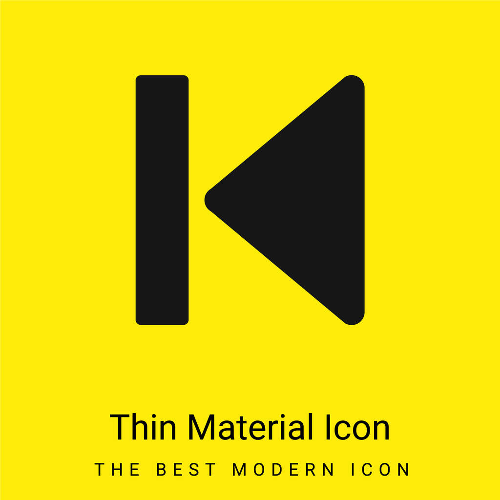 Début Bouton Média Flèche minimale jaune vif icône matérielle - Vecteur, image