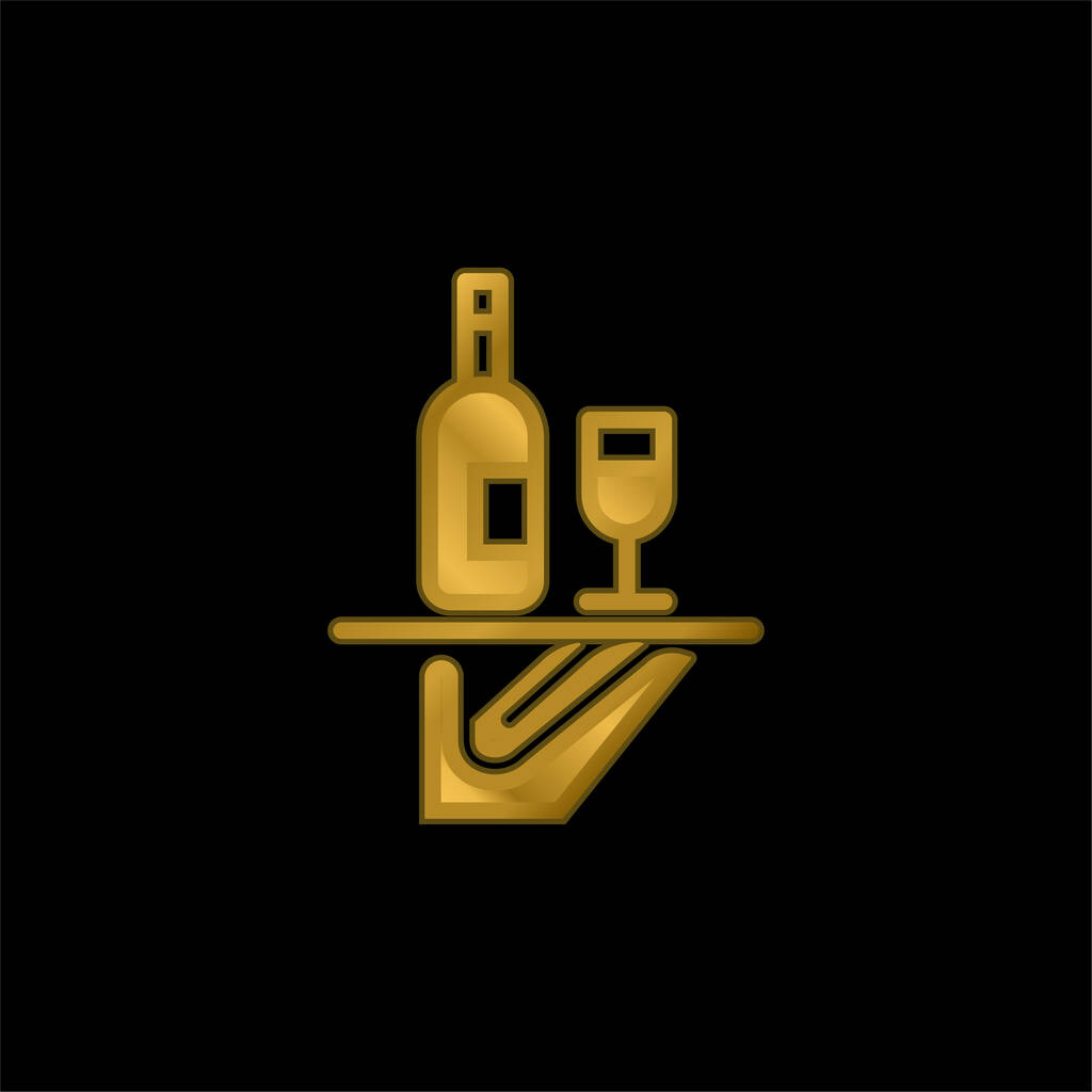 Bar Service vergoldet metallisches Symbol oder Logo-Vektor - Vektor, Bild