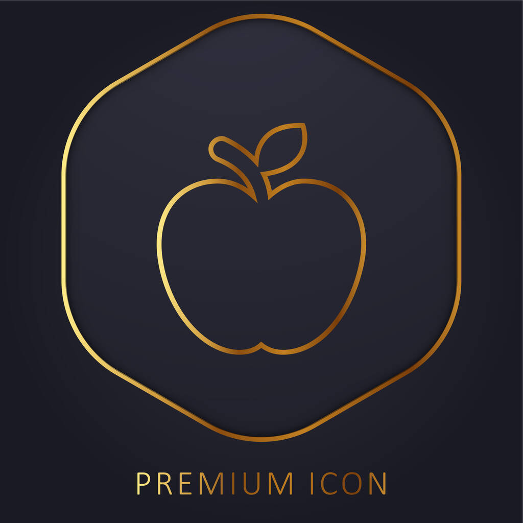 Apple Fruit golden line premium logo or icon - Vector, Image