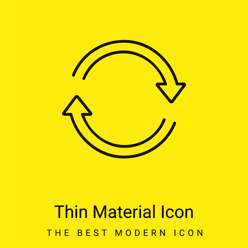 Šipky Ultratenký kruh ve směru hodinových ručiček Směr minimální jasně žlutá ikona materiálu - Vektor, obrázek