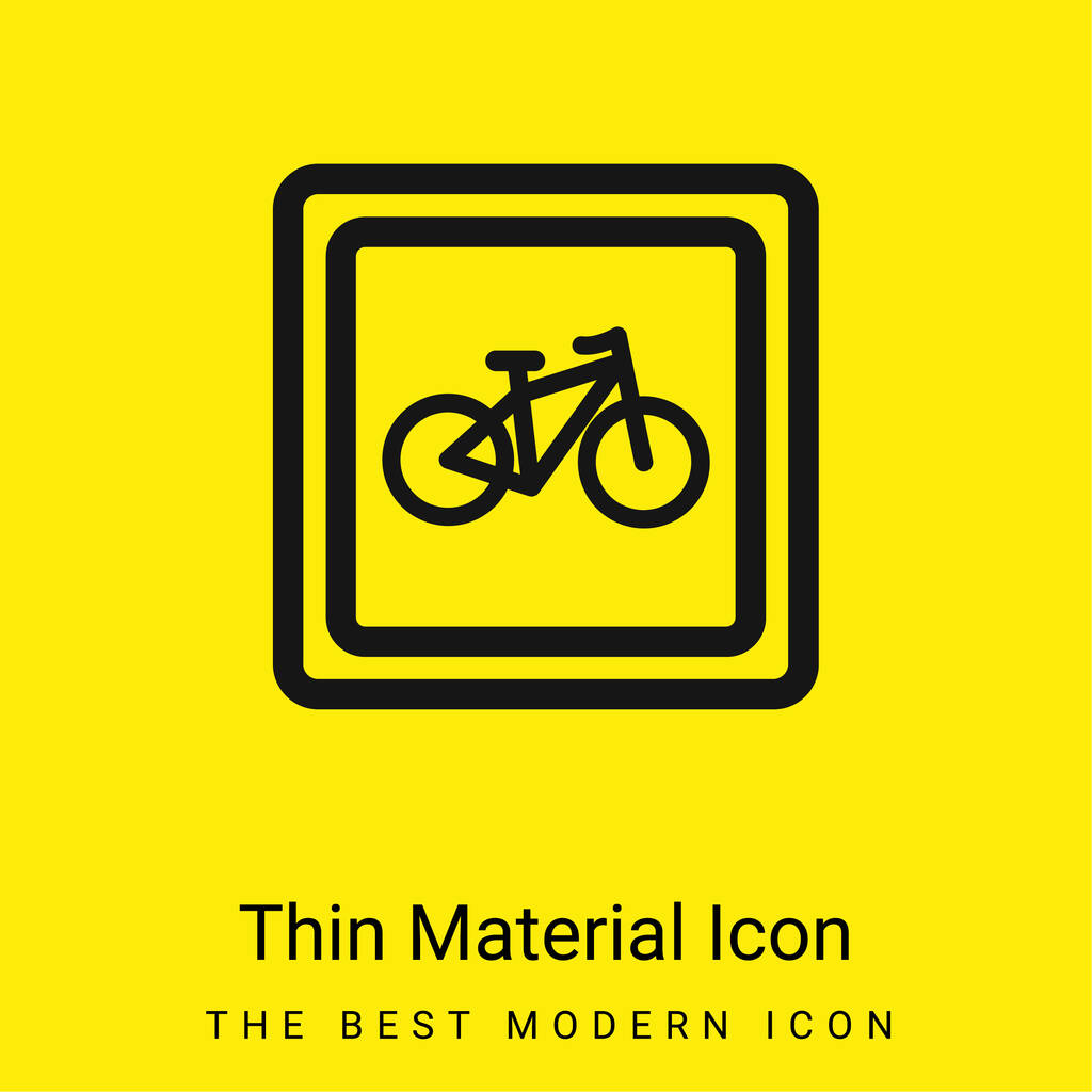 Kerékpár Parkolás Jelzés minimális világos sárga anyag ikon - Vektor, kép