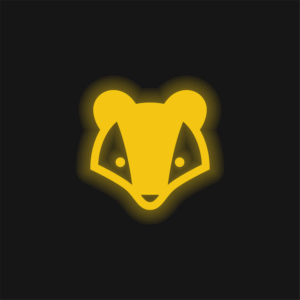 Badger geel gloeiende neon pictogram - Vector, afbeelding