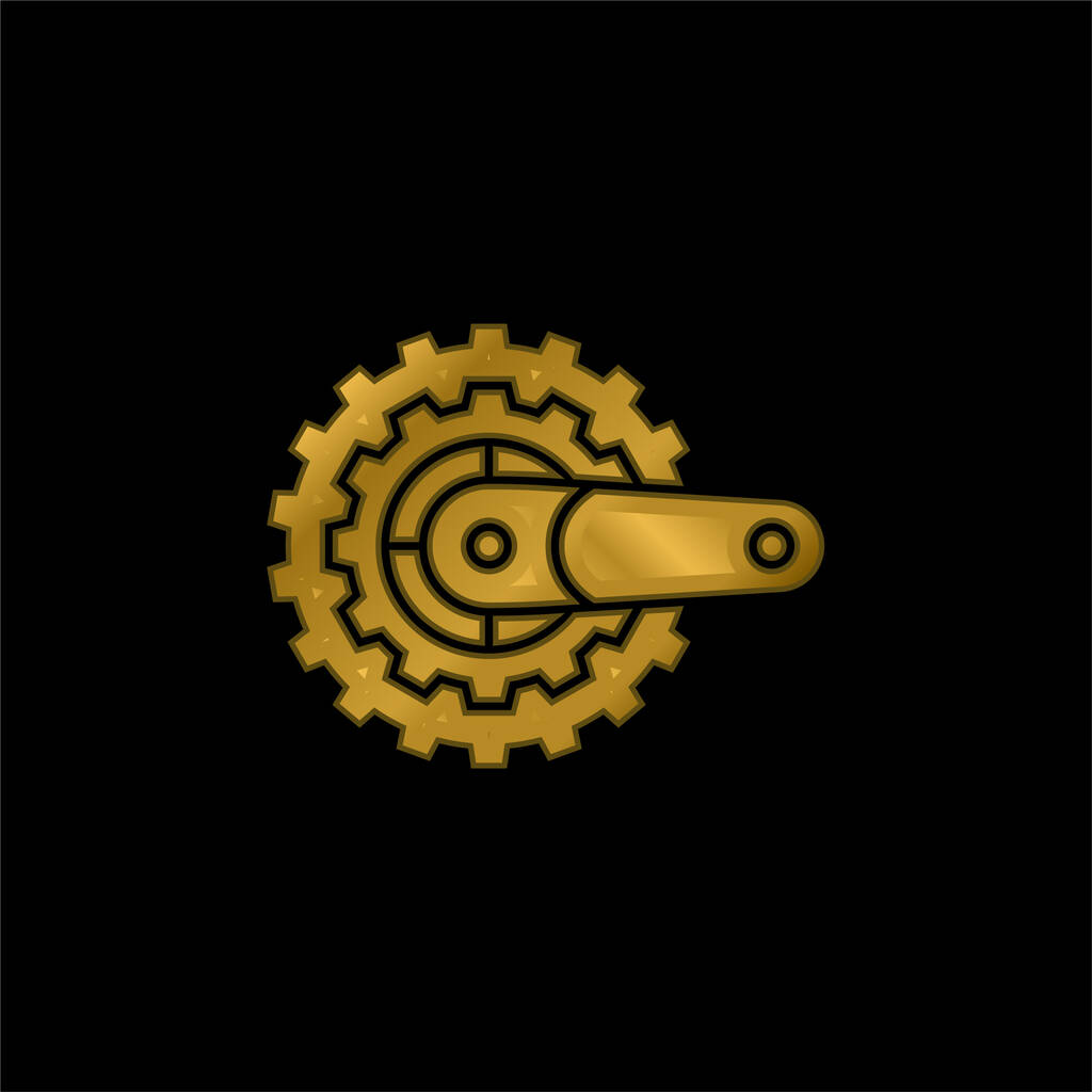 Bike επίχρυσο μεταλλικό εικονίδιο ή το λογότυπο διάνυσμα - Διάνυσμα, εικόνα