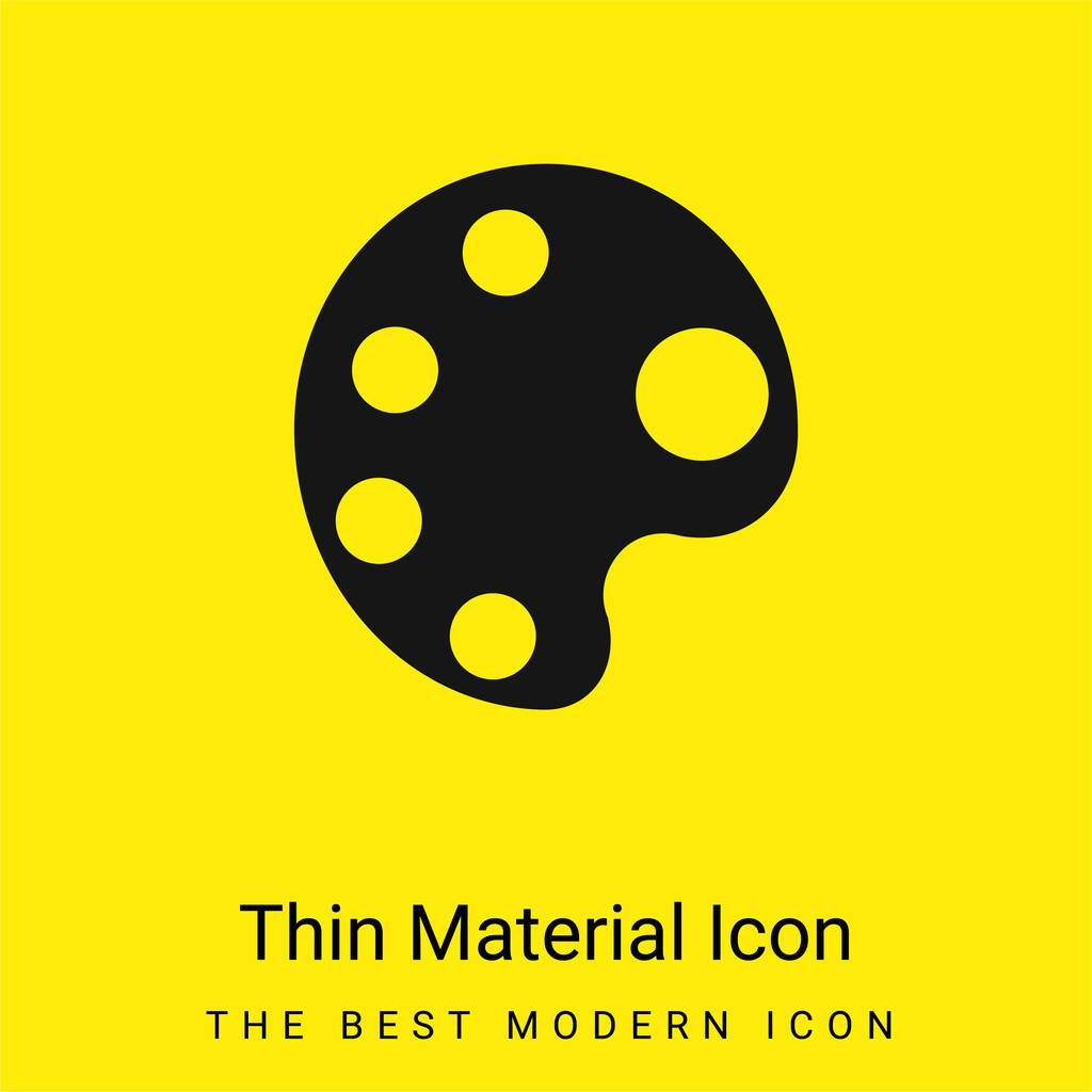 Big Paint Palette minimal bright yellow material icon - Vector, Image