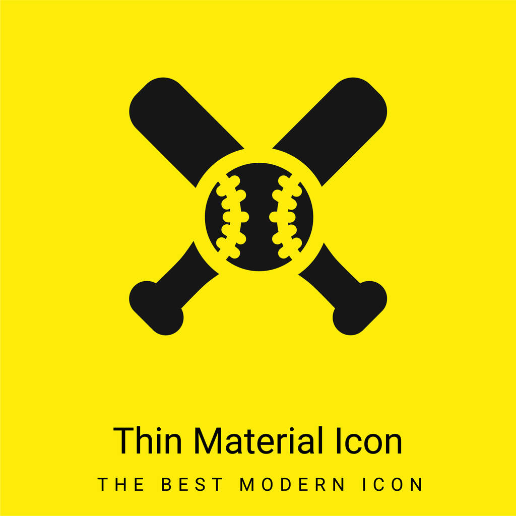 murciélago mínimo icono de material amarillo brillante - Vector, Imagen