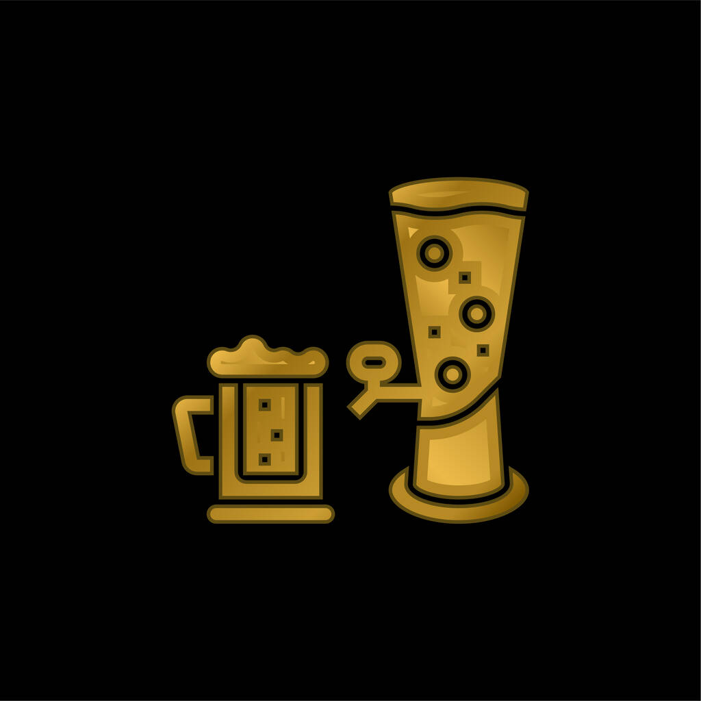 Пиво золота металева ікона або вектор логотипу
 - Вектор, зображення