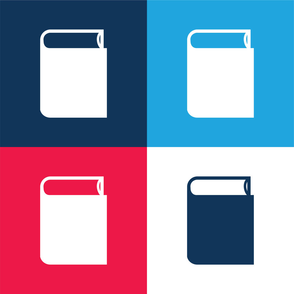 Book Closed Black Object blue and red four color minimal icon set - Vector, Image