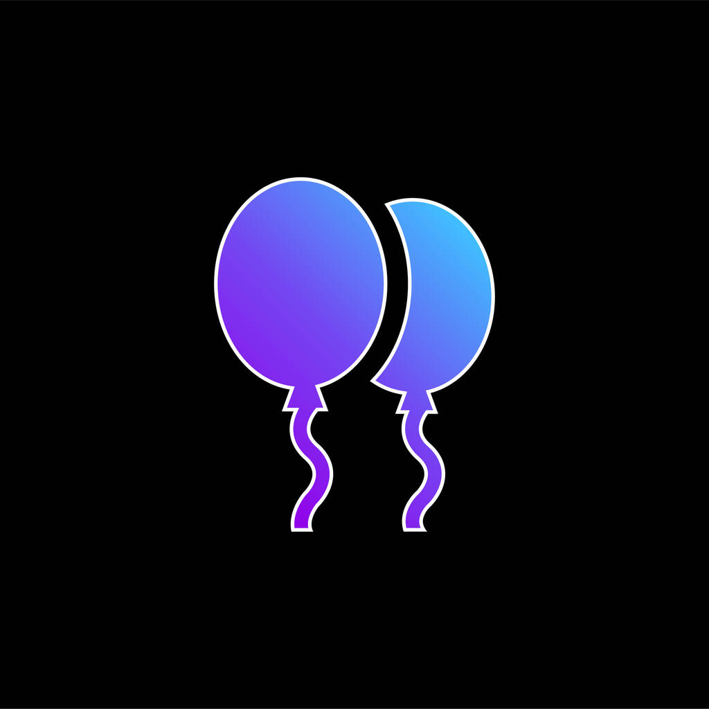 Balloons blue gradient vector icon - Vector, Image