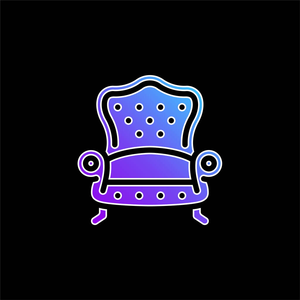 Fotel niebieski gradient wektor ikona - Wektor, obraz