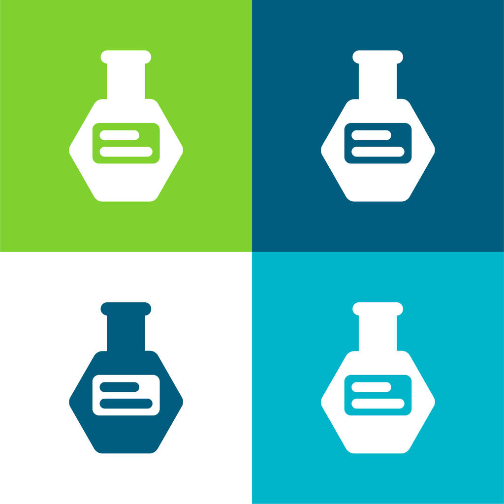 Palack tabletták Lapos négy szín minimális ikon készlet - Vektor, kép