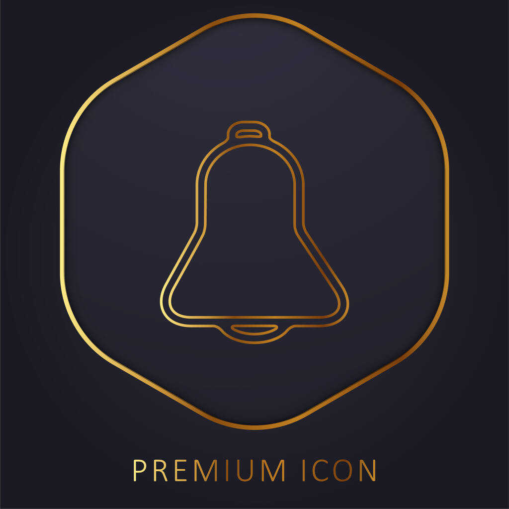Bell Outline Interface Símbolo linha dourada logotipo premium ou ícone - Vetor, Imagem