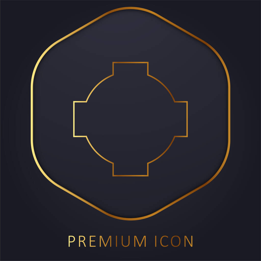 Negro Cruz Escudo línea dorada logotipo premium o icono - Vector, Imagen
