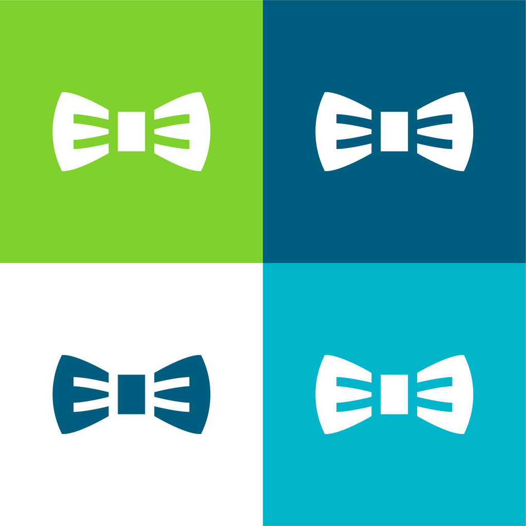 Bow Tie Flat conjunto de iconos mínimos de cuatro colores - Vector, imagen