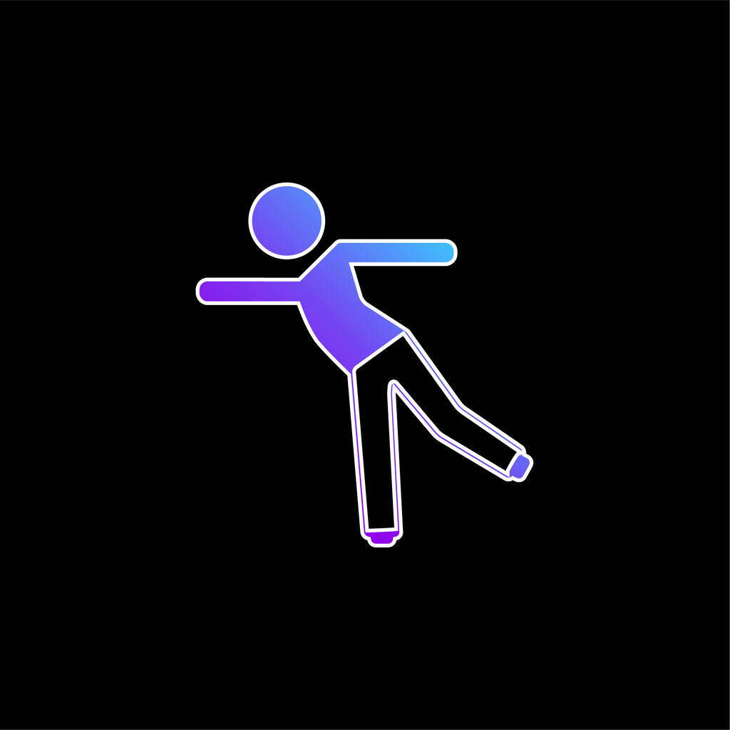 Ragazzo in piedi su una gamba blu gradiente vettoriale icona - Vettoriali, immagini