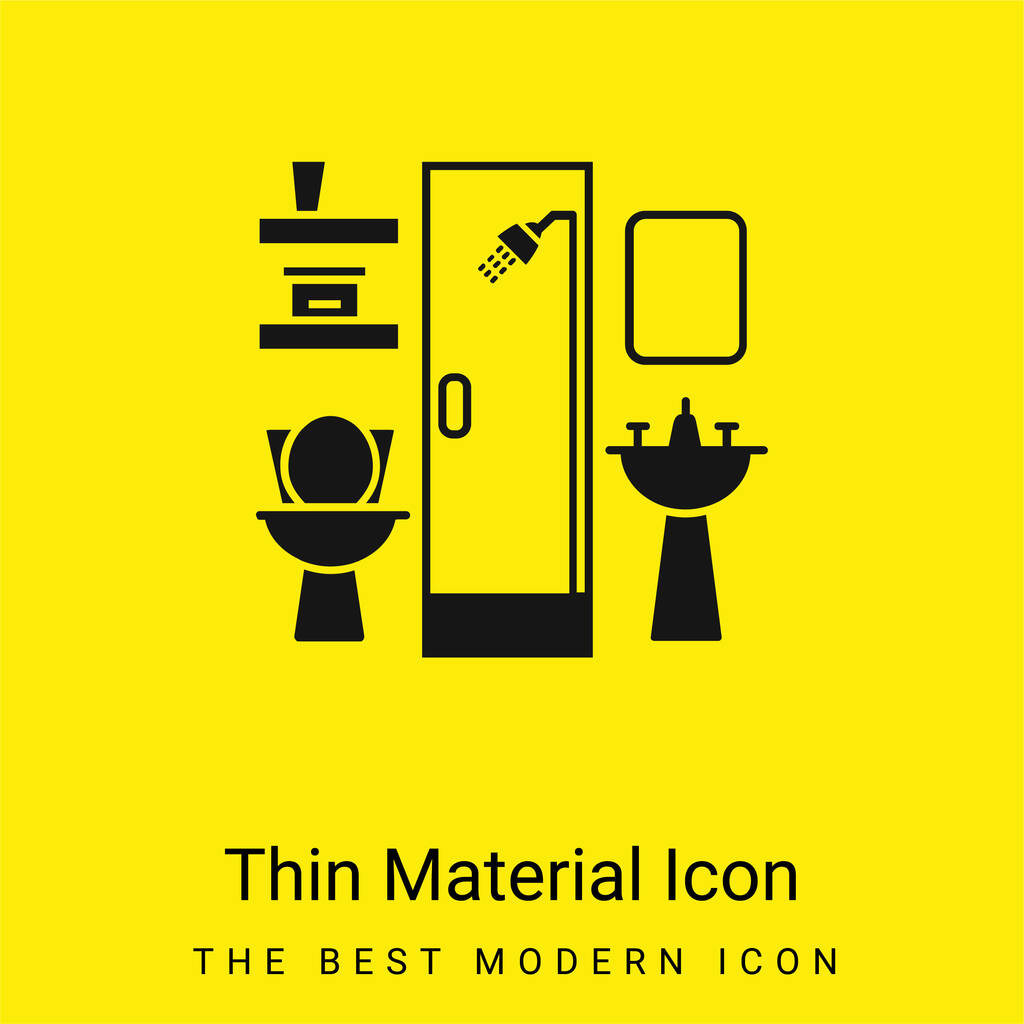 Έπιπλα μπάνιου minimal φωτεινό κίτρινο εικονίδιο υλικού - Διάνυσμα, εικόνα