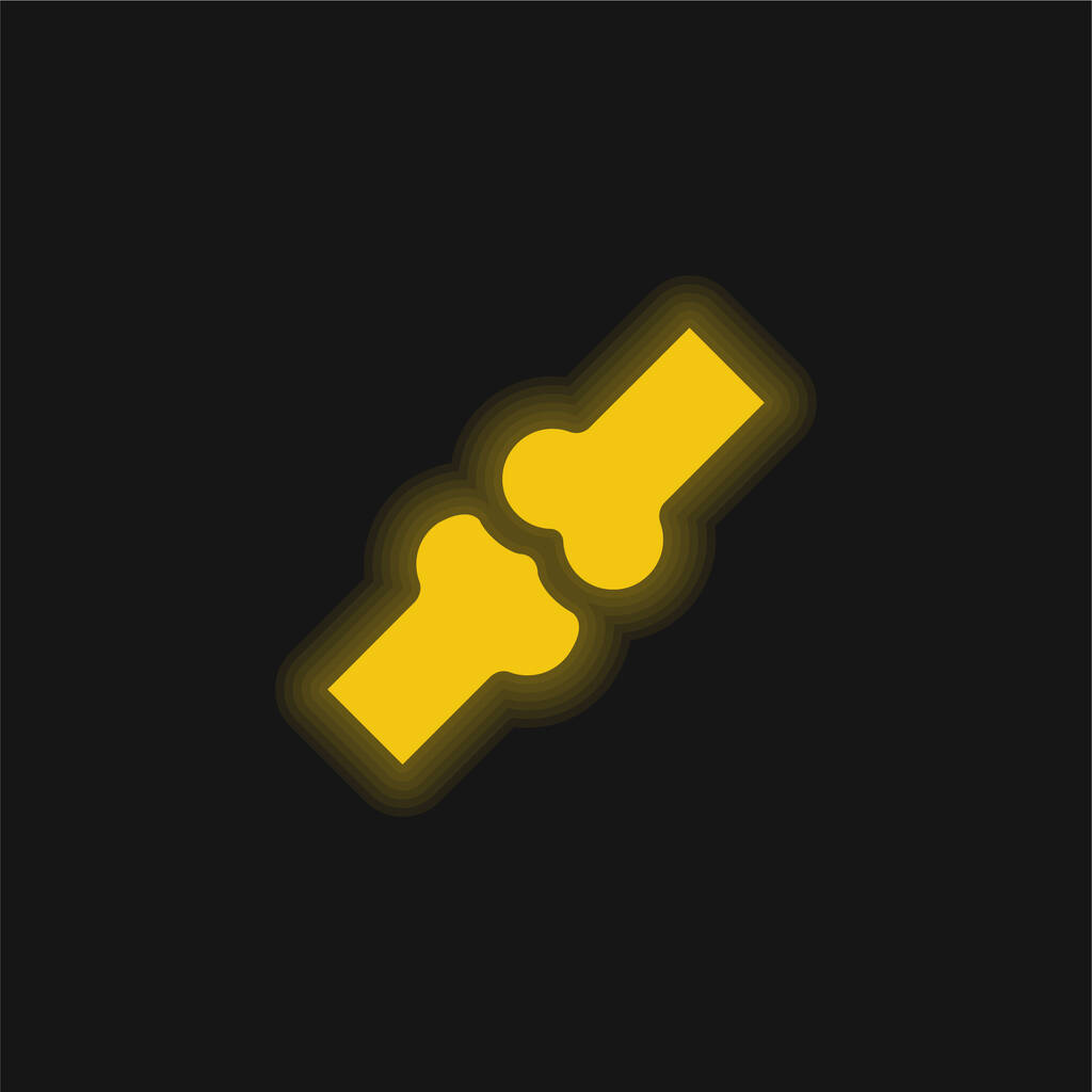 Botten geel gloeiende neon pictogram - Vector, afbeelding