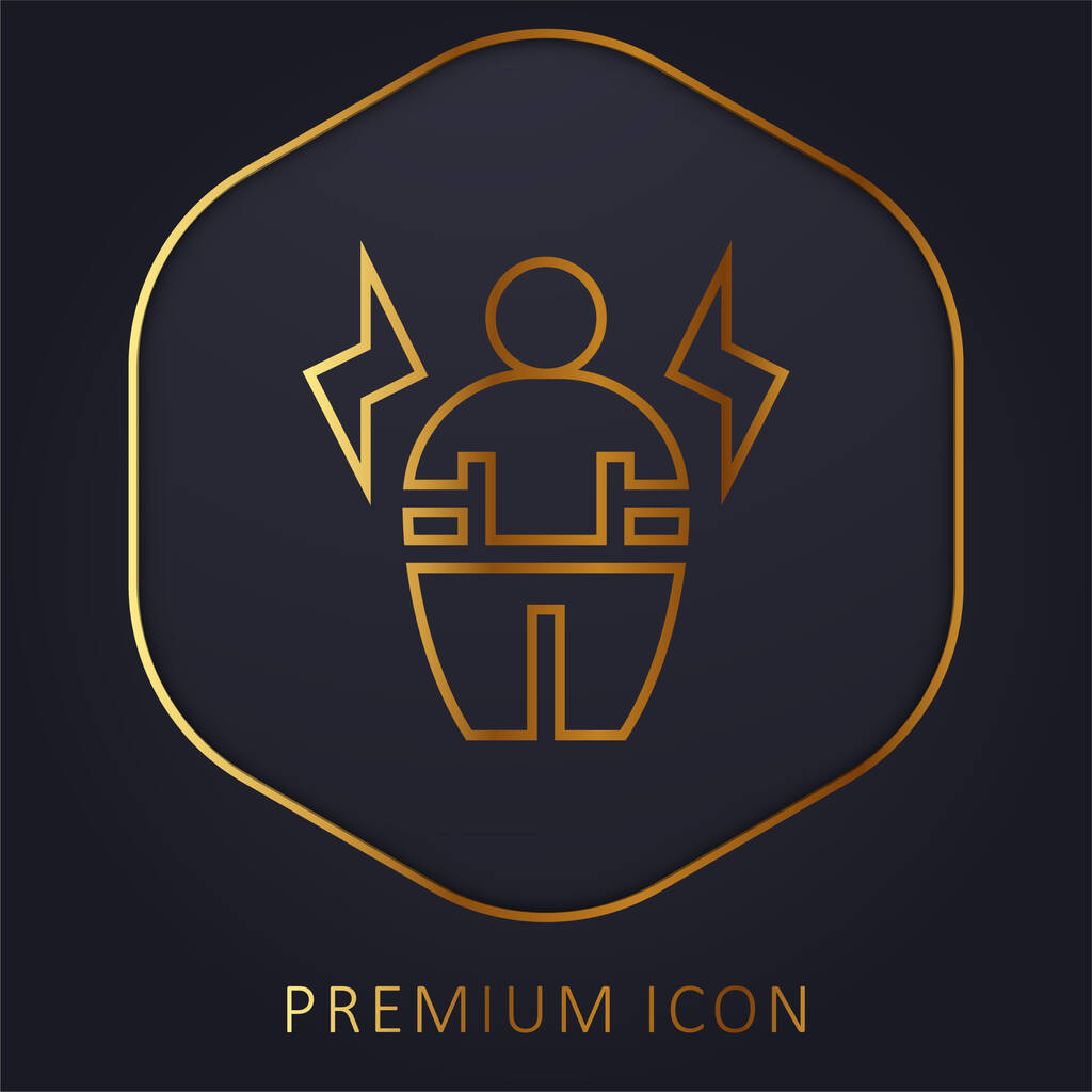 Body Positive logotipo de línea dorada premium o icono - Vector, imagen