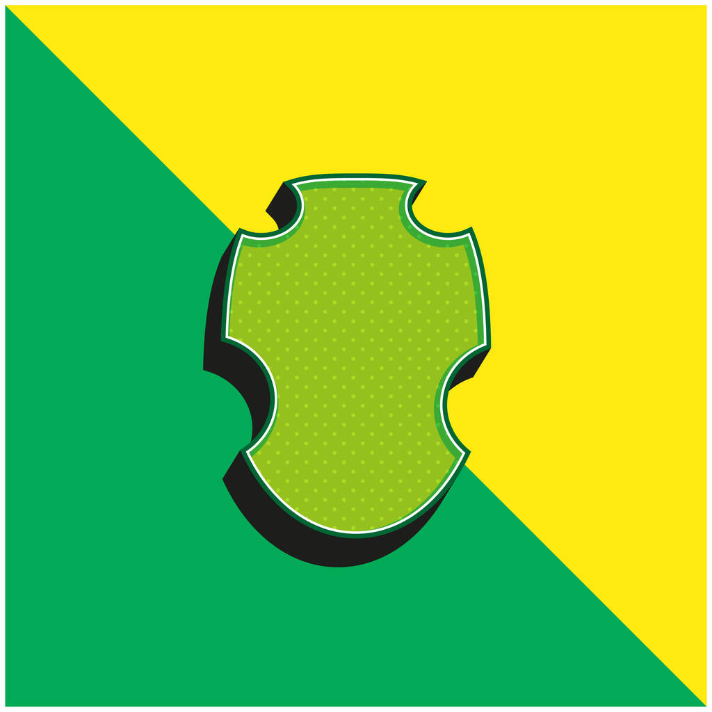 Schwarzes Kriegerschild Grünes und gelbes modernes 3D-Vektor-Symbol-Logo - Vektor, Bild