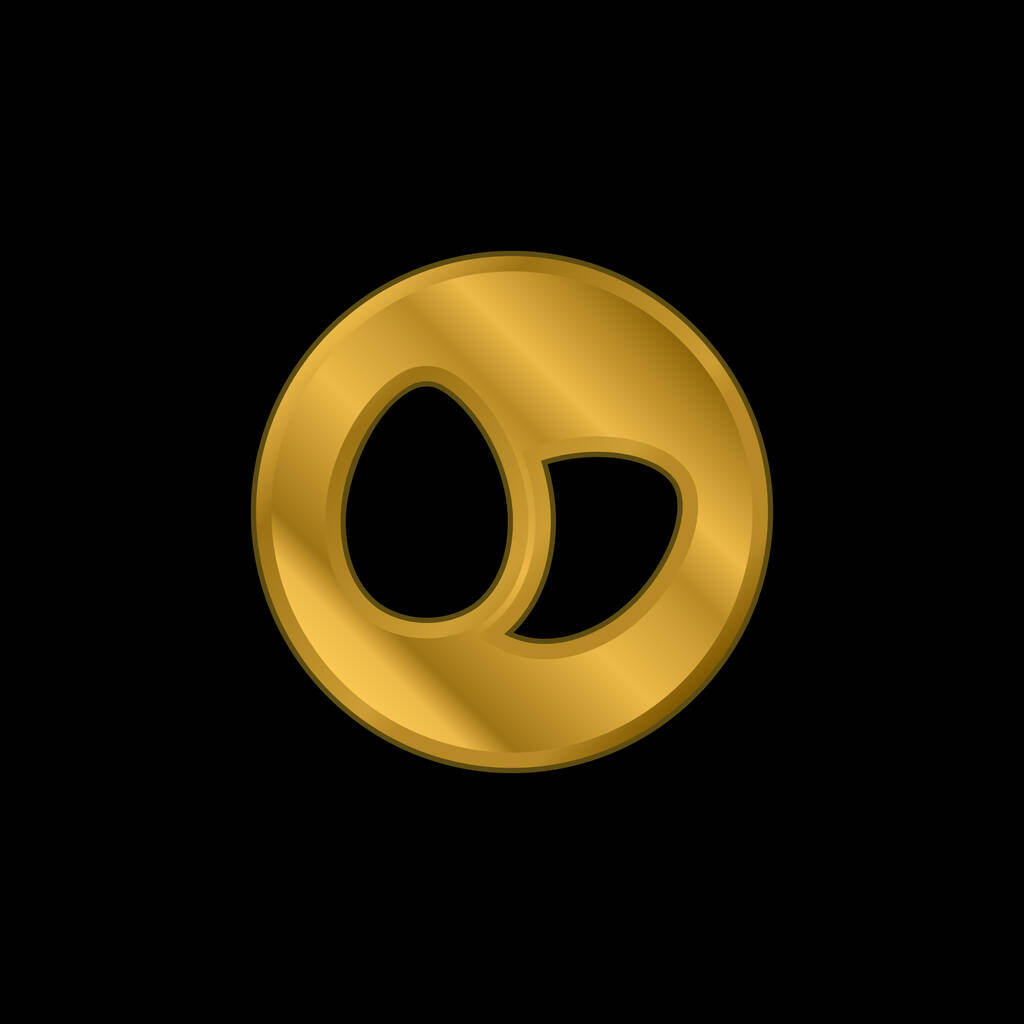 Alérgenos Ovos banhado a ouro ícone metálico ou vetor logotipo - Vetor, Imagem