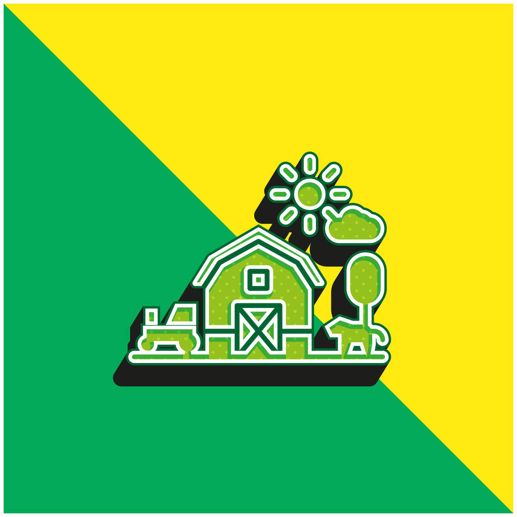 Барн Грін і жовтий сучасний 3d векторний логотип ікони - Вектор, зображення