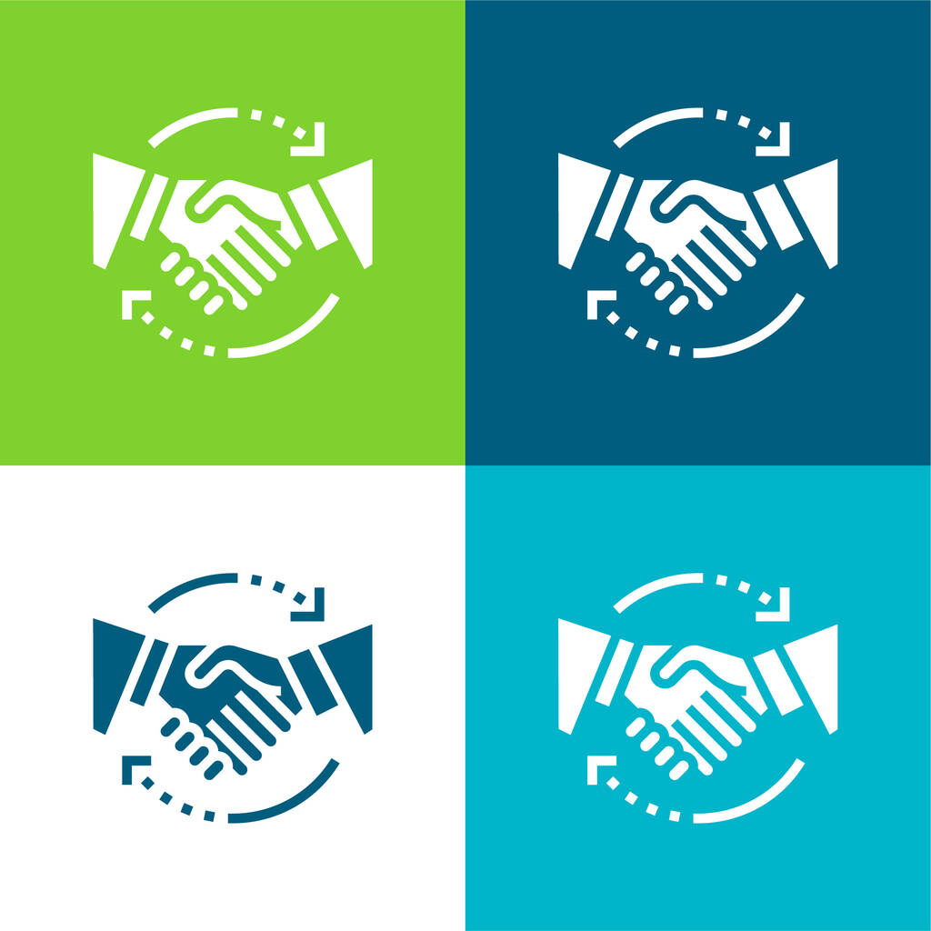 Agreement Flat four color minimal icon set - Vector, Image