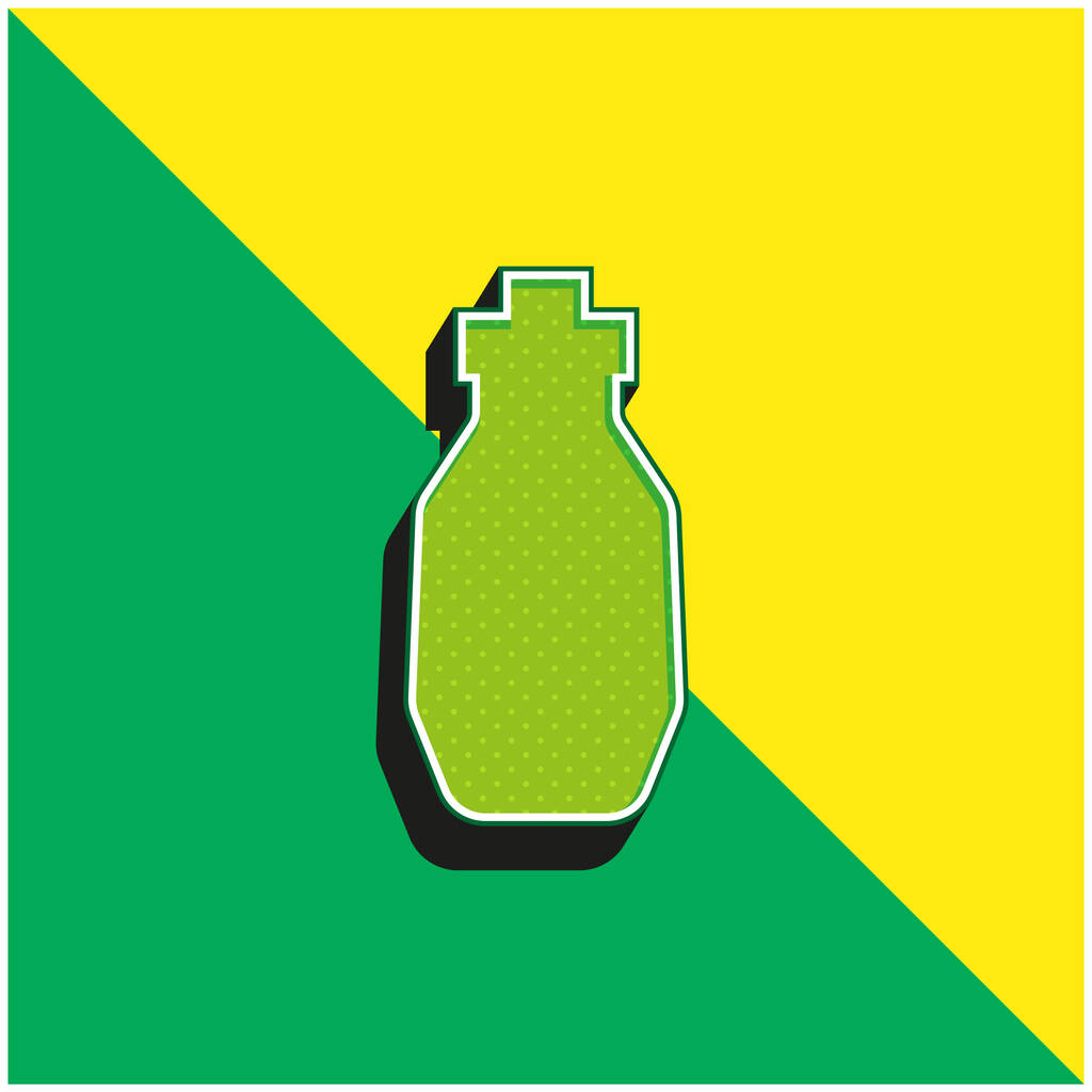 Bottle Green and yellow modern 3d vector icon logo - Vector, Image