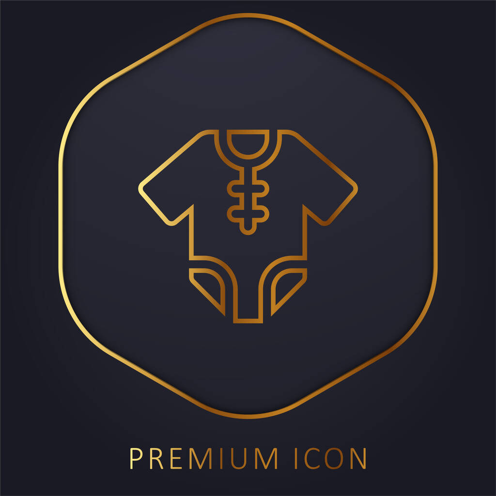 Ropa de bebé línea de oro logotipo premium o icono - Vector, imagen