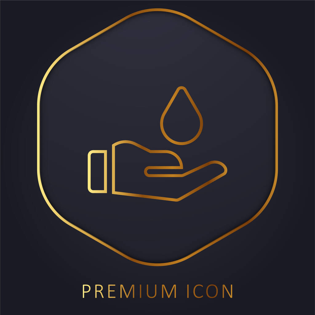 Bloeddonatie gouden lijn premium logo of pictogram - Vector, afbeelding