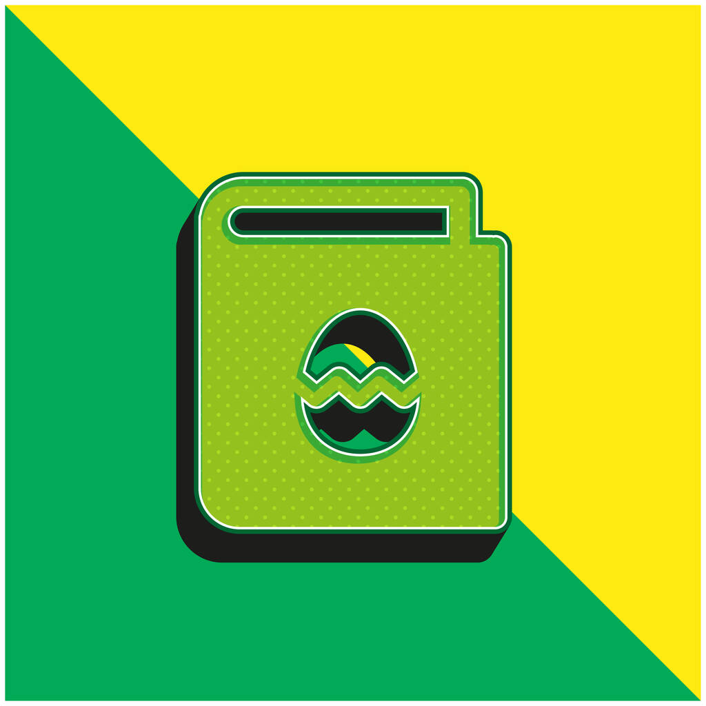 Libro Verde e giallo moderno 3d vettoriale icona logo - Vettoriali, immagini