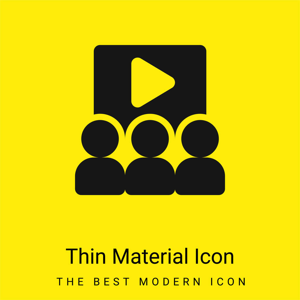 Auditoire minimal jaune vif icône matérielle - Vecteur, image