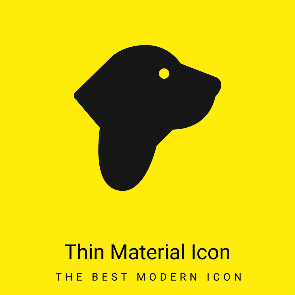 Basset Hound ícone material amarelo brilhante mínimo - Vetor, Imagem