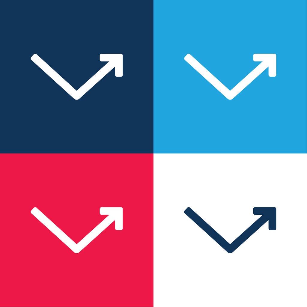 Bounce blue and red four color minimal icon set - Vector, Image