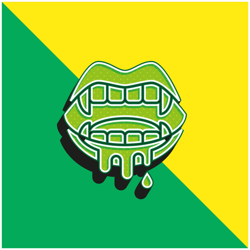 Bloody Green e amarelo moderno logotipo vetor 3d ícone - Vetor, Imagem