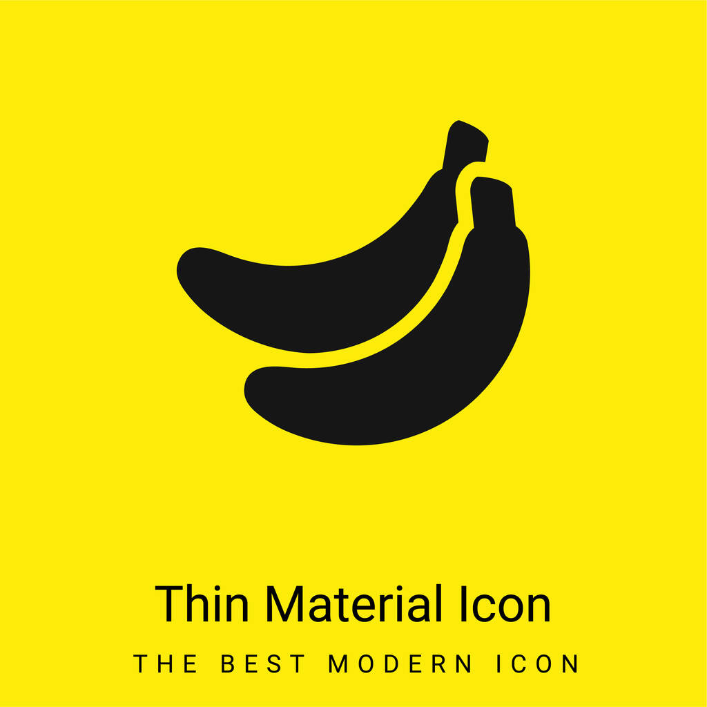 Banany minimalna jasnożółta ikona materiału - Wektor, obraz