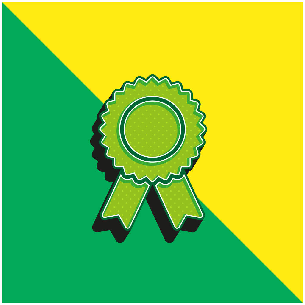 Abzeichen Grünes und gelbes modernes 3D-Vektor-Symbol-Logo - Vektor, Bild