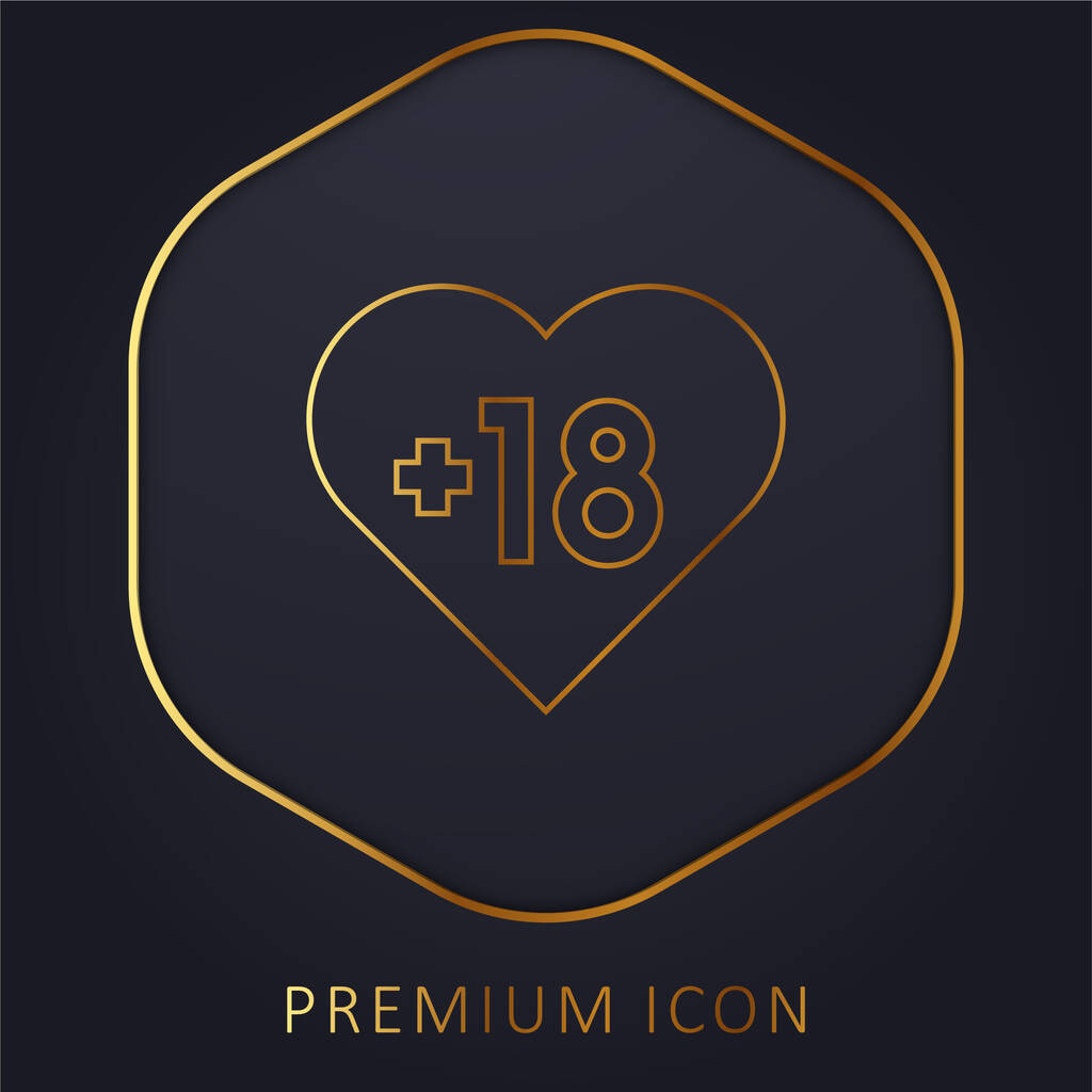 Adult golden line premium logo or icon - Vector, Image