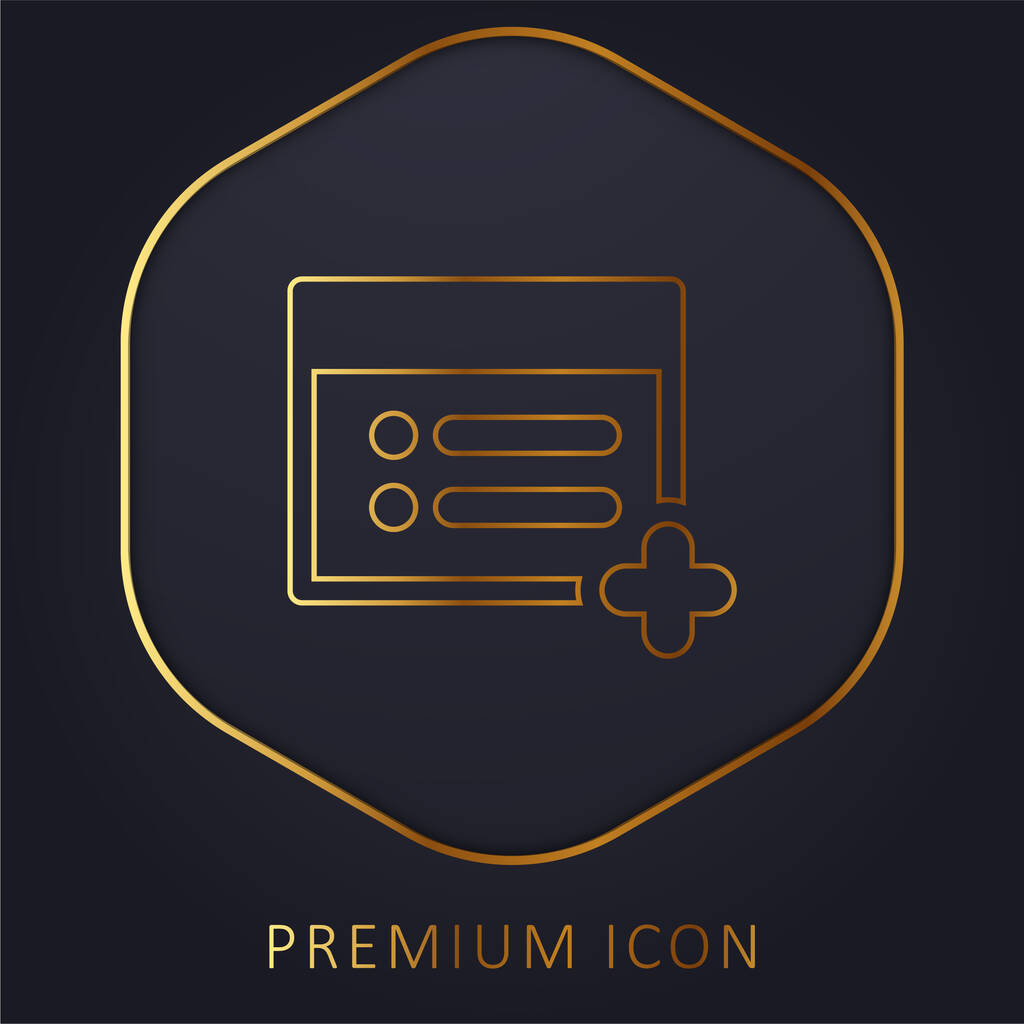 Dodaj stronę internetową złotą linię logo premium lub ikonę - Wektor, obraz