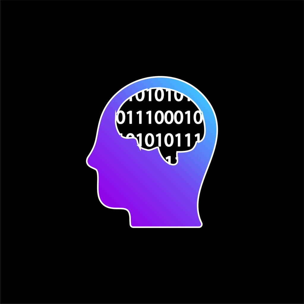 Binary Thinking blue gradient vector icon - Vector, Image