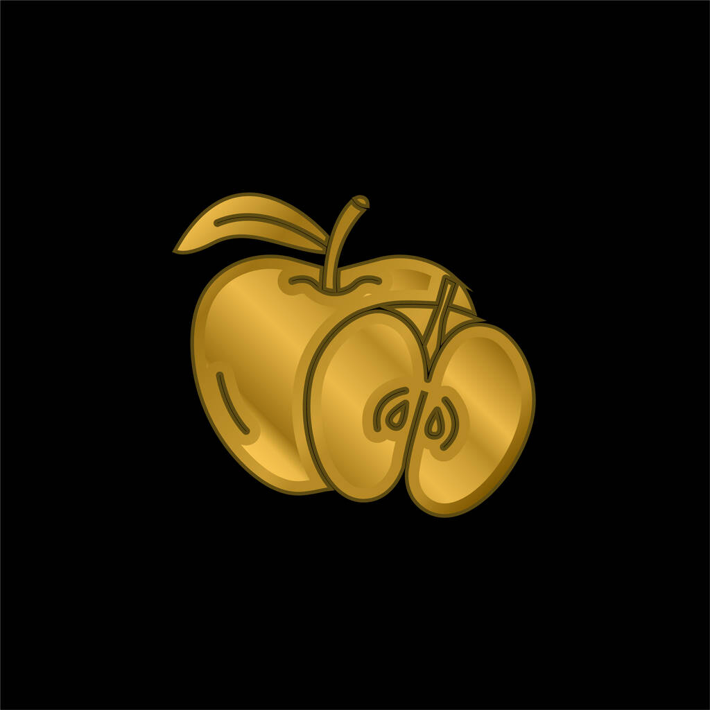 Apple vergoldet metallisches Symbol oder Logo-Vektor - Vektor, Bild