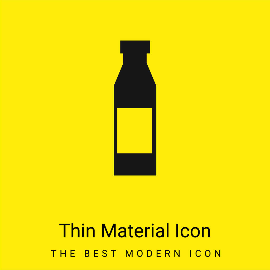 ラベル付きボトル最小限の明るい黄色の材料アイコン - ベクター画像