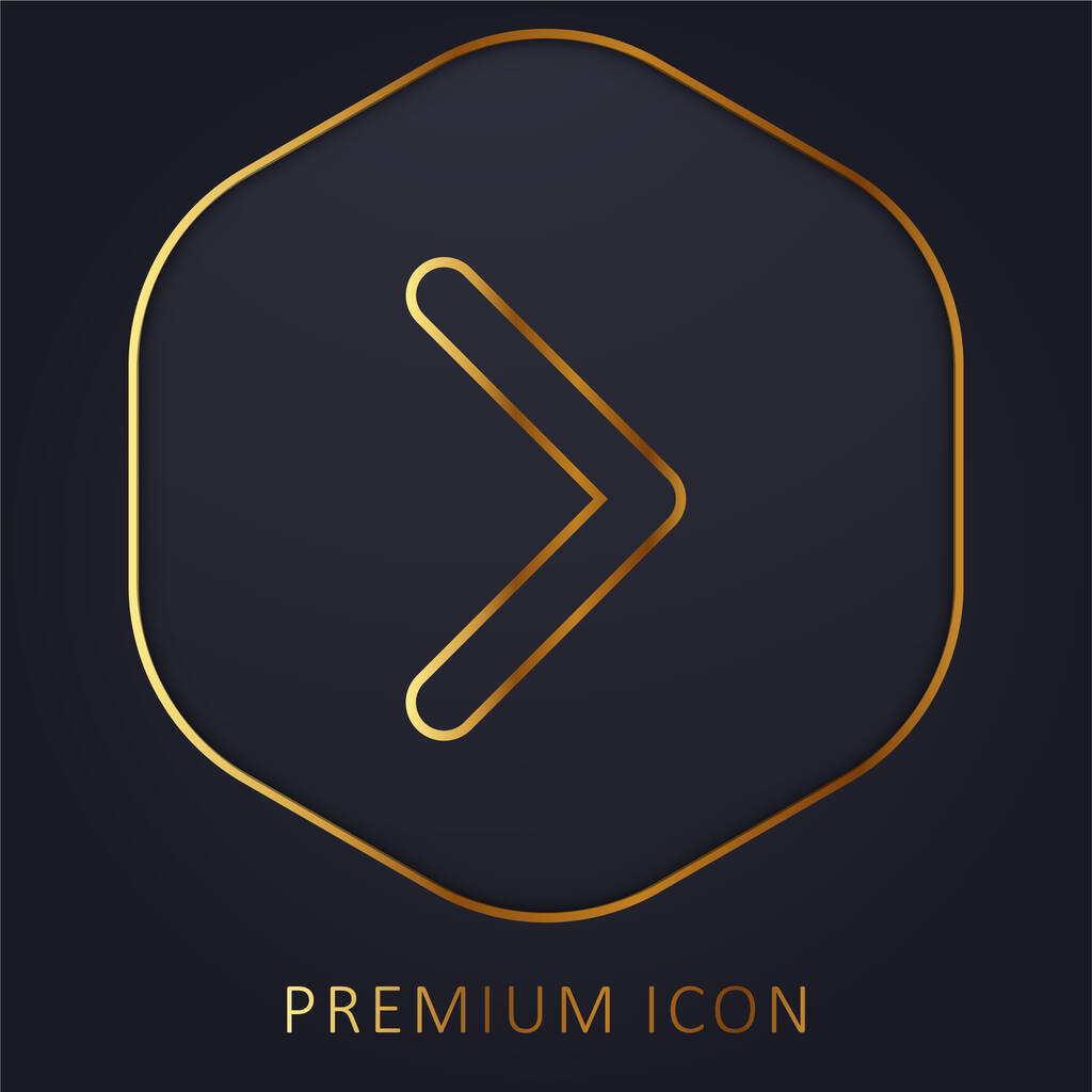 Pijl Point to Right gouden lijn premium logo of pictogram - Vector, afbeelding