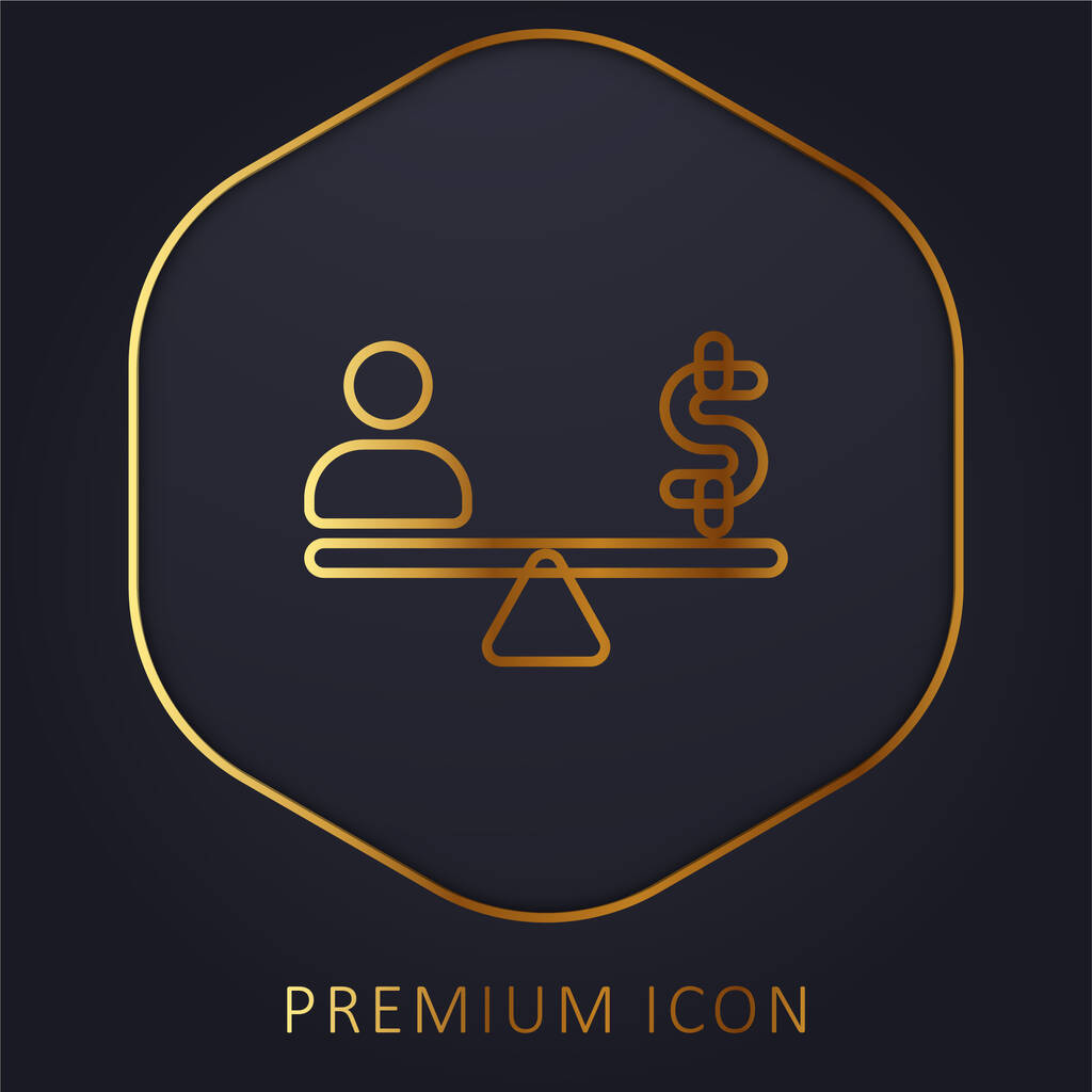 Balance ligne d'or logo premium ou icône - Vecteur, image