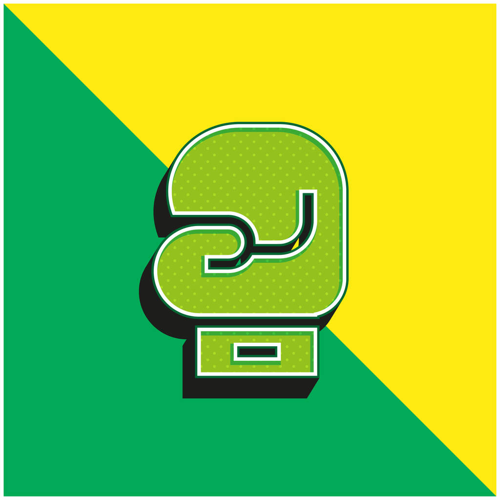 Πυγμαχία γάντια Πράσινο και κίτρινο σύγχρονο 3d διάνυσμα εικονίδιο λογότυπο - Διάνυσμα, εικόνα