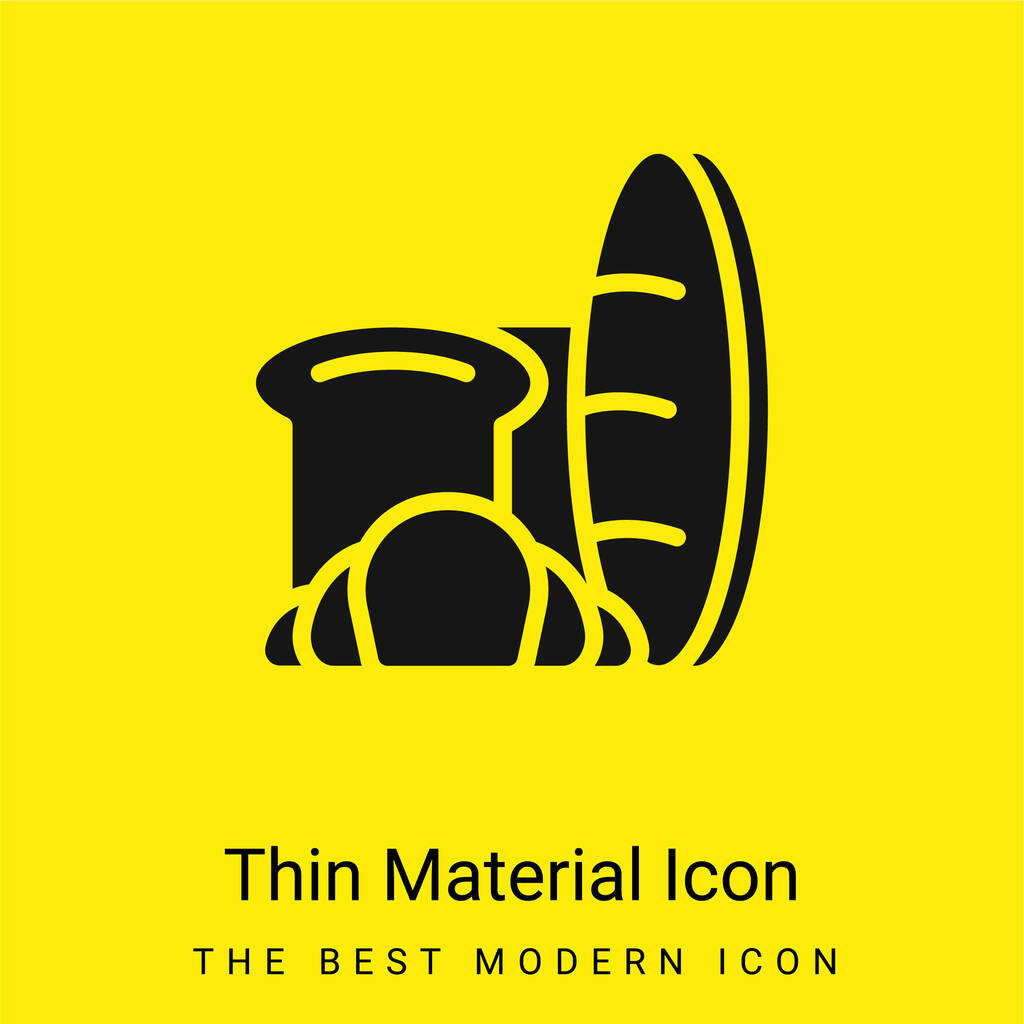 Chléb minimální jasně žlutý materiál ikona - Vektor, obrázek
