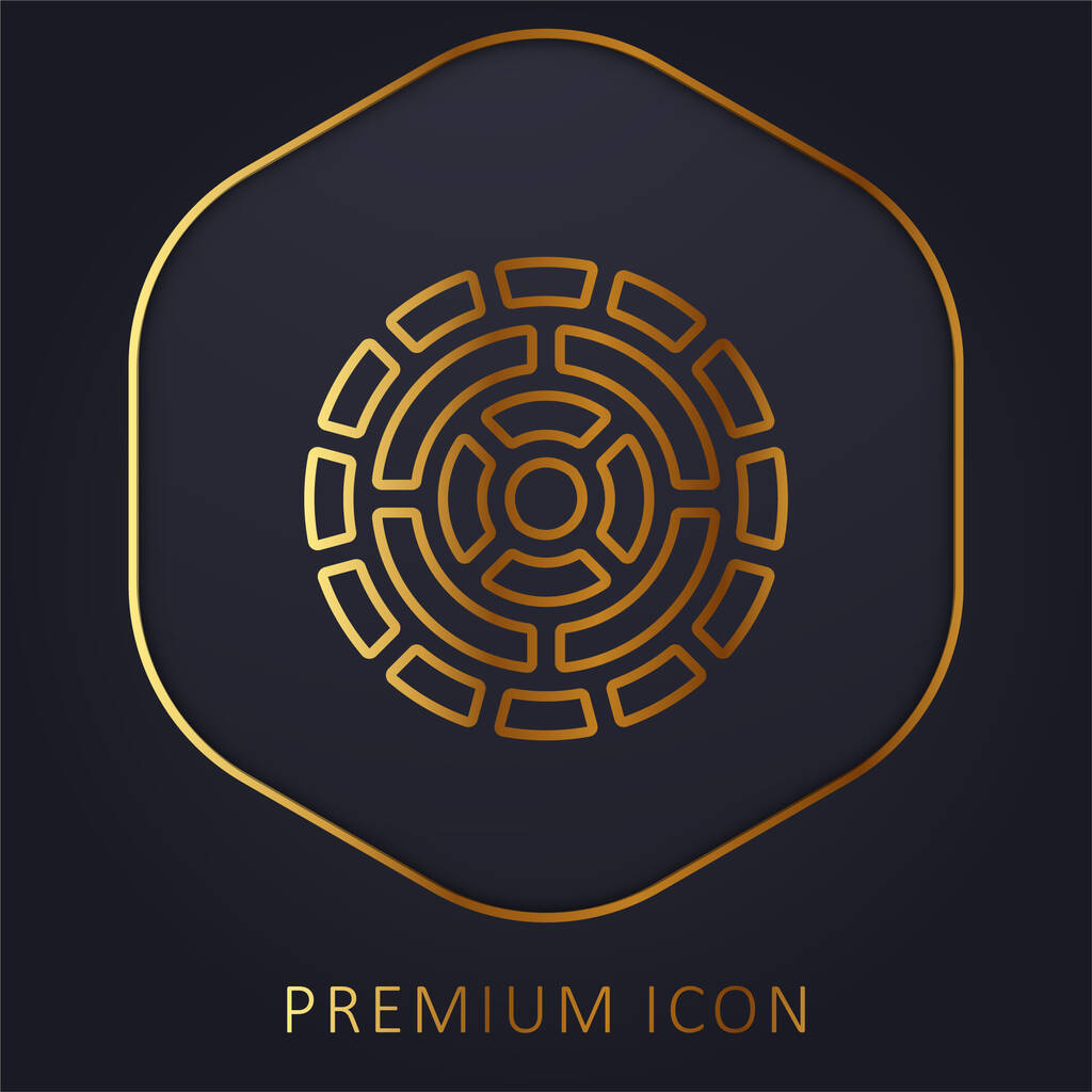 Aztekischer Kalender goldene Linie Premium-Logo oder Symbol - Vektor, Bild