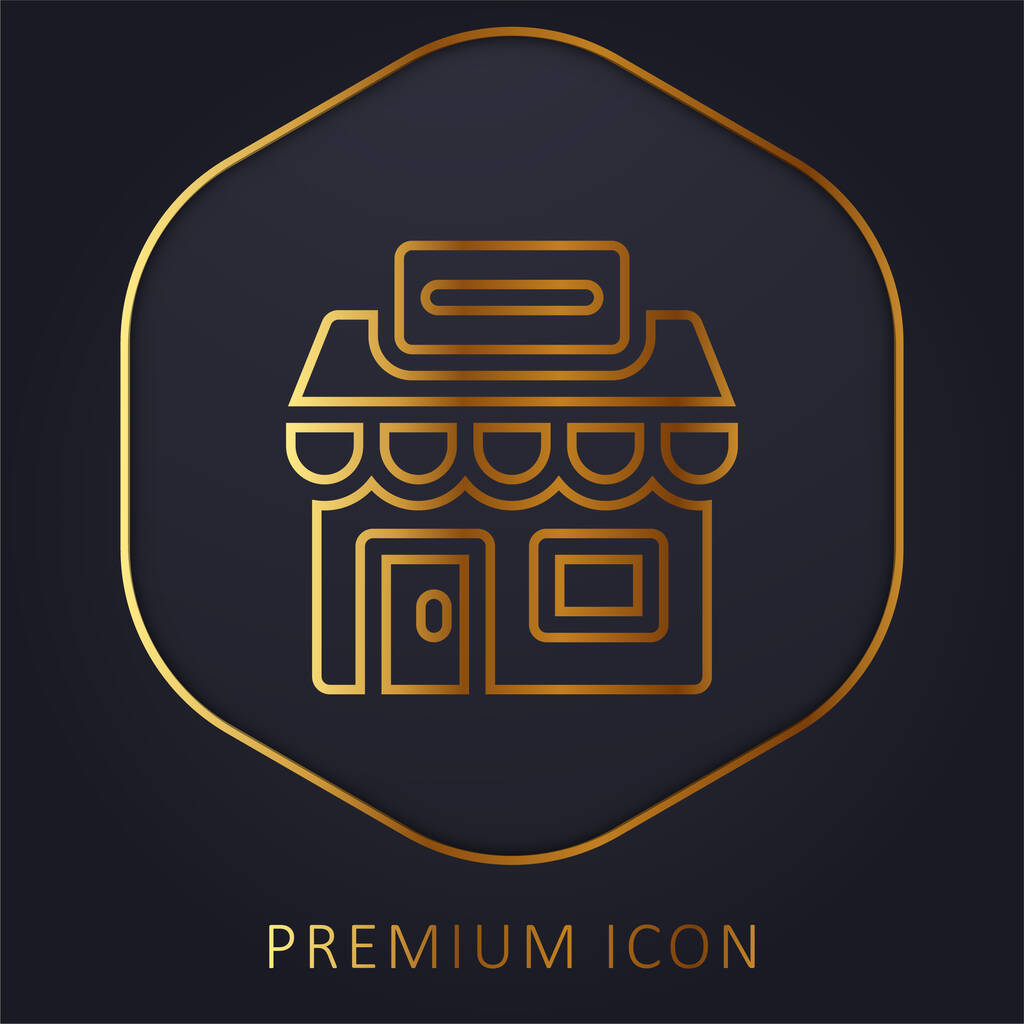 Agencia línea de oro logotipo premium o icono - Vector, imagen