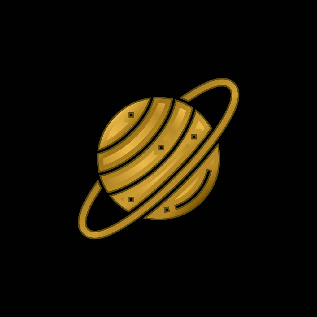 Astronomia banhado a ouro ícone metálico ou vetor logotipo - Vetor, Imagem
